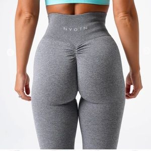 NVGTN Grey Scrunch Seamless Leggings
